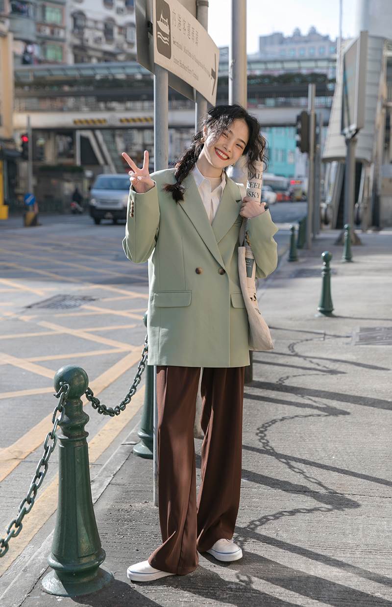 レディース かわいい のの ウール スーツ ジャケット ショート 女性 2025 秋冬 小さい サイズ 風 母 服