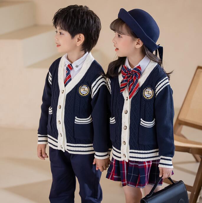 キッズ制服 子供 秋服 冬服 子供服 秋冬 セーター 小学生 ジュニア 高校生 学園服 ニットカーディガン ..