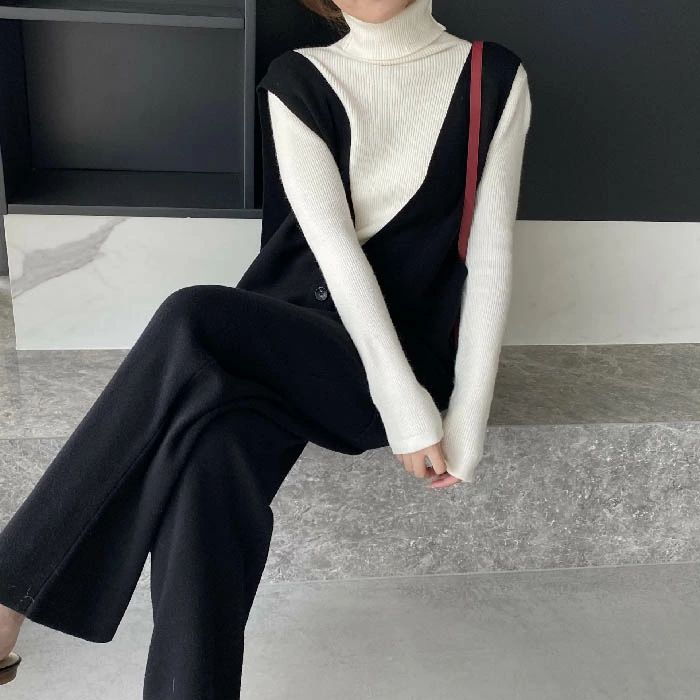 サロペット パンツ ニット オールインワン レディース ニット パンツ マタニティ きれいめ 着痩せ 大きいサイズ カジュアル おしゃれ 体型カバー ゆったり ...