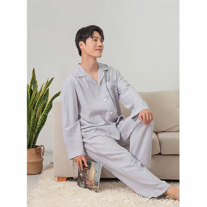 パジャマ上下セット メンズ 秋冬 男女ペア パジャマ 長袖 前開き パンツ ルームウェア 部屋着 冬用 暖かい 起毛 寝間着 夫婦 旅行 大人 男性 ナイトウェア 柔らかい パジャマセット コットン100％ 肌に優しい 綿 カップル お揃い 紳士 入院 ギフト シンプル
