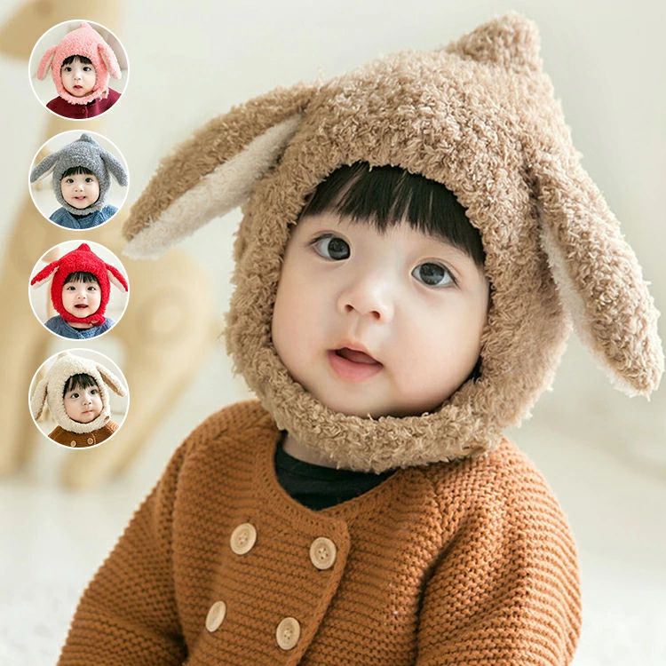 帽子 ベビー 冬 耳 キッズ ニット帽子 耳付き キャップ クマ耳 兎耳 女の子 男の子 裏ボア ふわふわ 子..