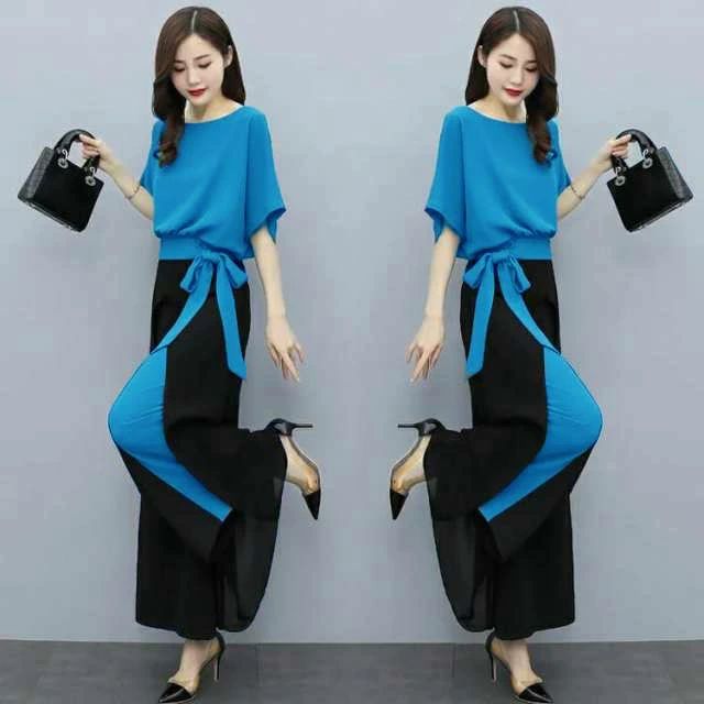 半袖 パンツドレス フォーマル シフォン レディース 夏 送料無料 2点セット パーティードレス ロング パンツ シャツ セットアッ