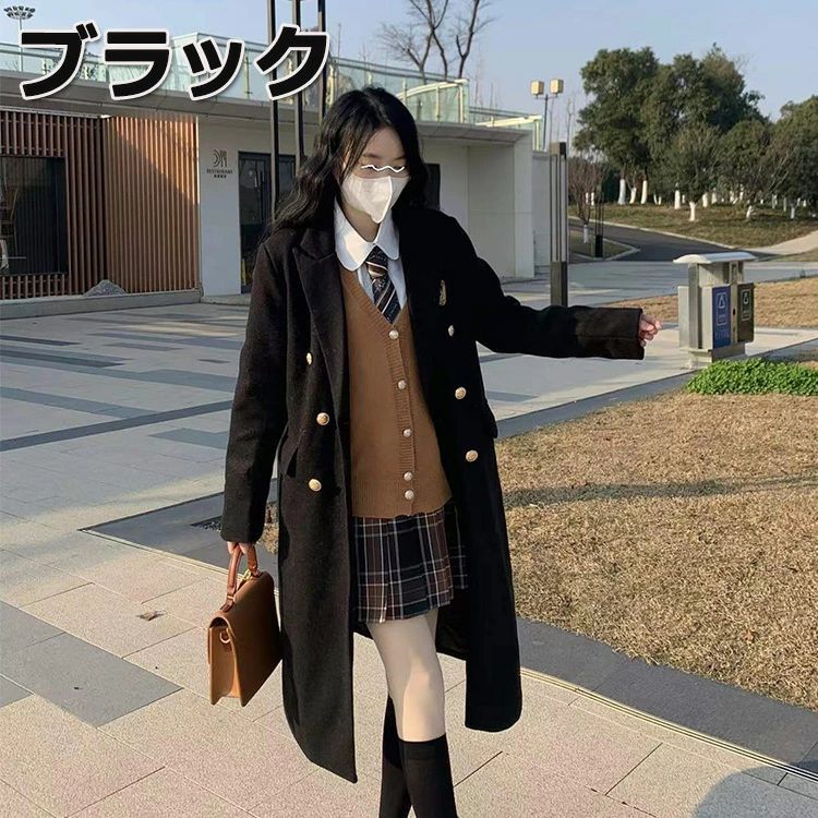 秋冬コート ミディアム丈 ロングコート あったか コート 女の子 スクールコート 卒業式 チェスターコート 学生 ダッフルコート 2