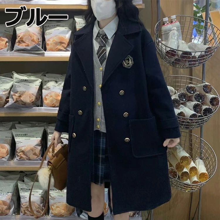 秋冬コート ミディアム丈 ロングコート あったか コート 女の子 スクールコート 卒業式 チェスターコート 学生 ダッフルコート 3
