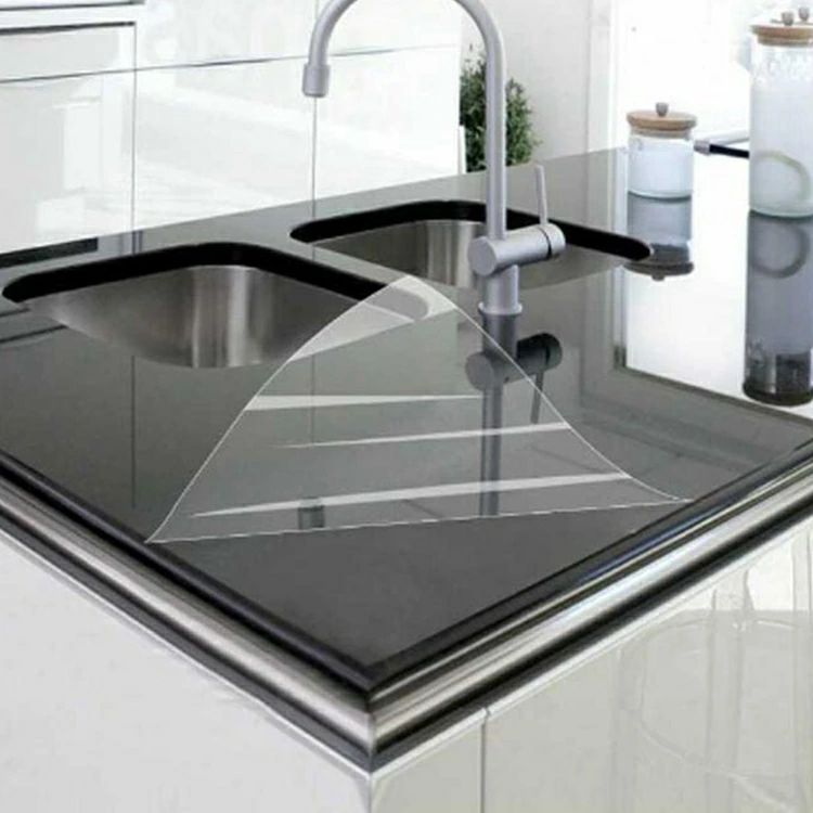 キズ防止 汚れ防止 滑り止め 台所 防カビ キッチン用シート 接着剤不要 保護マット 透明 貼って剥がせる シンクマット 壁紙 防水