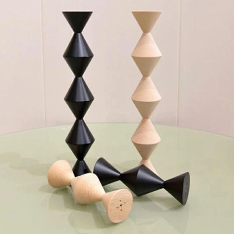 ナチュラ ショートタイプ キャンドルホルダー オブジェディスプレイ 16cm 北欧 木製 木 ロングタイプ ウッドキャンドルスタンド(3)