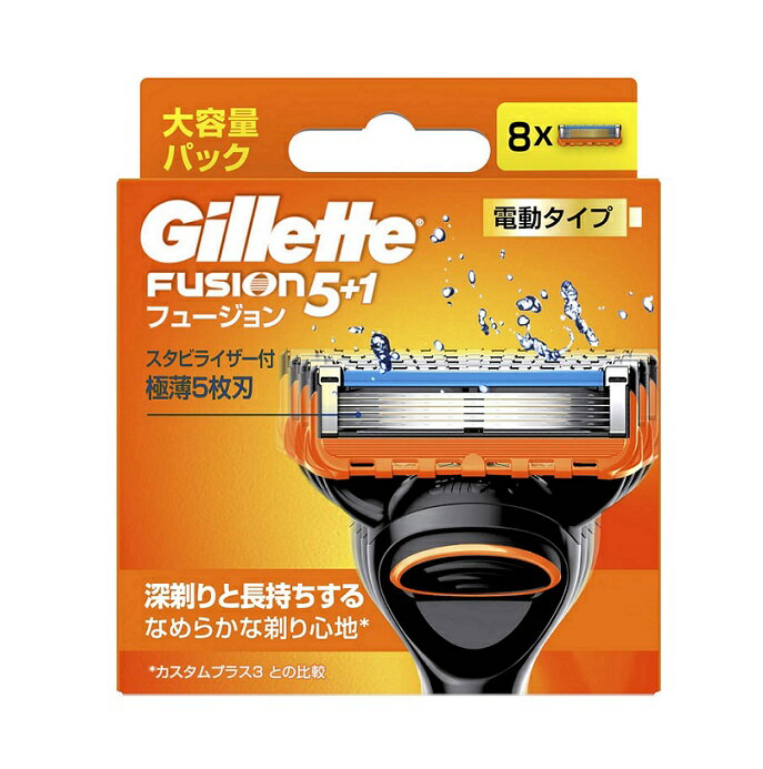 ジレット フュージョン 電動タイプ 替刃8個入 (gl08)【メール便発送可】 2個以上は宅配便発送