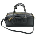【中古】MIU MIU アルカディレザーバッグ ラージ ブラック 【150425】(ミュウミュウ)