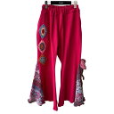 【中古】yushokobayashi Red Knit Patch Trouse ショッキングピンク 【160425】(ユウショウコバヤシ)