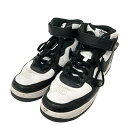 【中古】NIKE×stussyAIR FORCE 1 07 MID SP ハイカットスニーカー DJ7840 002 ブラック×ホワイト サイズ:28cm【価格...