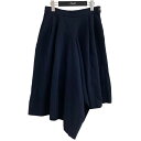 【中古】COMME des GARCONS アシンメトリーポリ縮パンツ ネイビー サイズ:S 【160425】(コムデギャルソン)