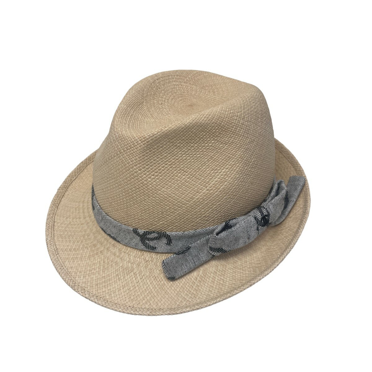 【中古】CHANELストローハット ベージュ サイズ：M【価格見直し】