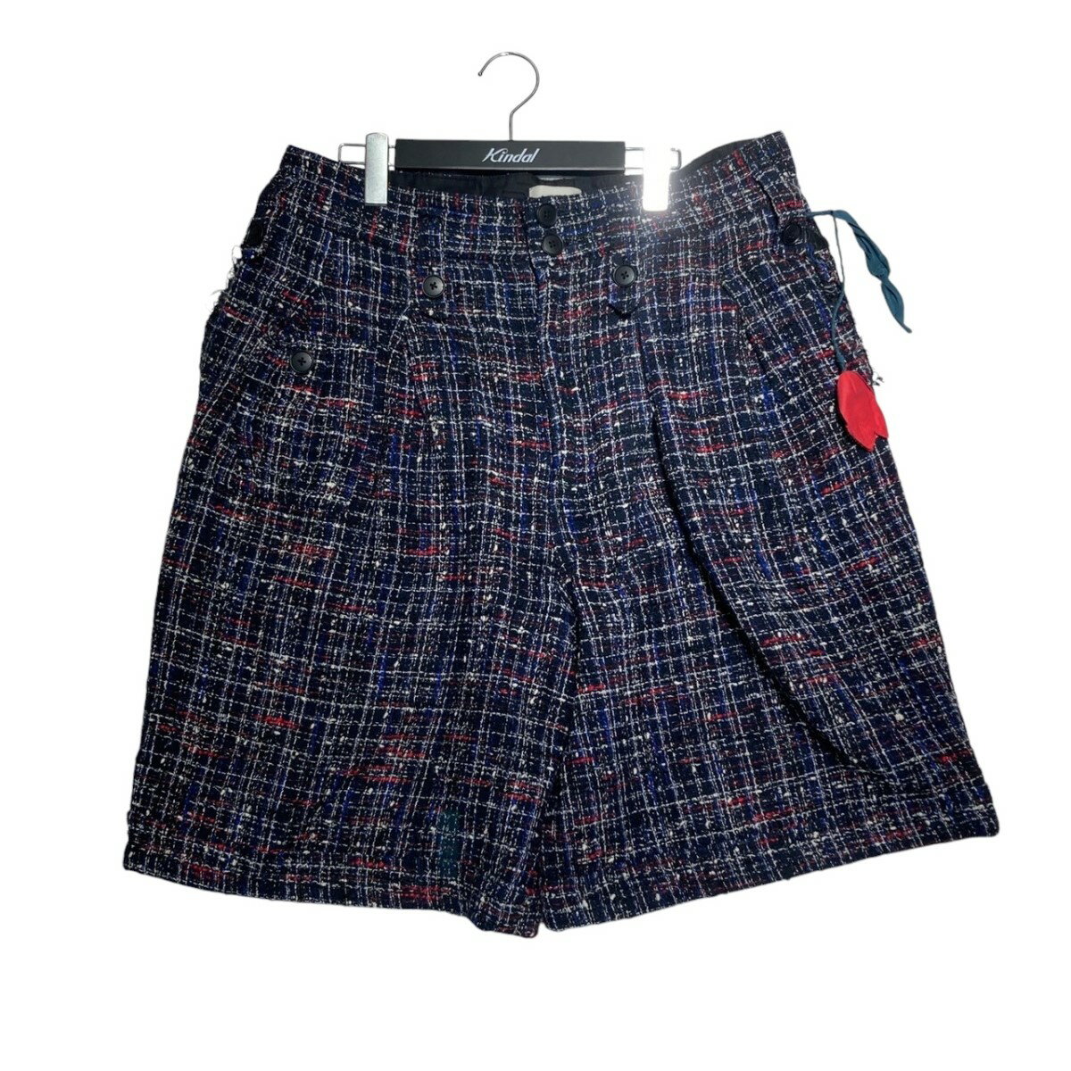 【中古】BED J.W. FORDShort Cargo-Pants ツイード ショートパンツ 23SS-B-PT05 ネイビー サイズ:3【価格見直し】