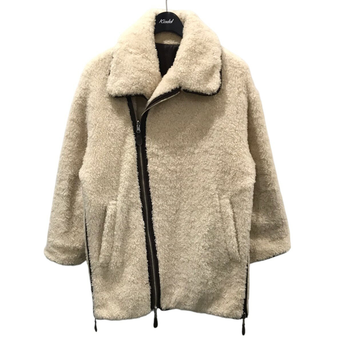 【中古】CASA FLINEステンカラーリバーシブルジャケット 1214307007 アイボリー・ブラウン サイズ：フリーサイズ【価格見直し】