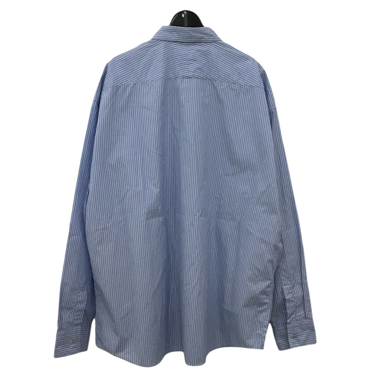 【中古】HERMES　ストライプシャツ ブルー×ホワイト サイズ：16 【180425】（エルメス）