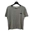 【中古】MIU MIU リブ編み ジャージー Tシャツ MJN466 グレー サイズ:S 【180425】(ミュウミュウ)