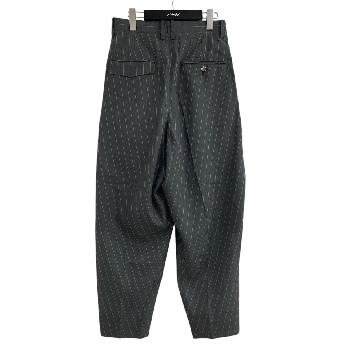 【中古】beautiful peoplewool silk stripe three tuck pegtop PT ウールシルクストライプタックパンツ 1445105014 グレー サイズ：34【価格見直し】