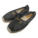 【中古】GUCCIホースビットエスパドリーユメッシュスリッポン ブラック サイズ:7【価格見直し】