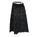 【中古】BEARDSLEY 刺繍ワイドパンツ BEZ1001102A003 グレー×ブラック 【190425】(ビアズリー)