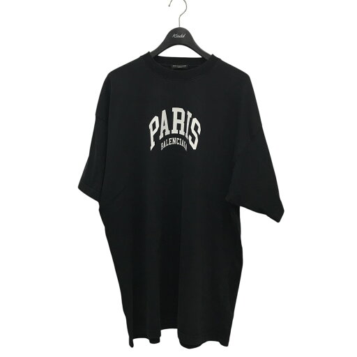 【中古】BALENCIAGA CITIES PARIS ロゴプリント 半袖 Tシャツ 676589 TLVL7 ブラック サイズ:2 【200425】(バレンシアガ) 【中古】BALENCIAGA CITIES PARIS ロゴプリント 半袖 Tシャツ 676589 TLVL7 ブラック サイズ:2 【200425】(バレンシアガ)