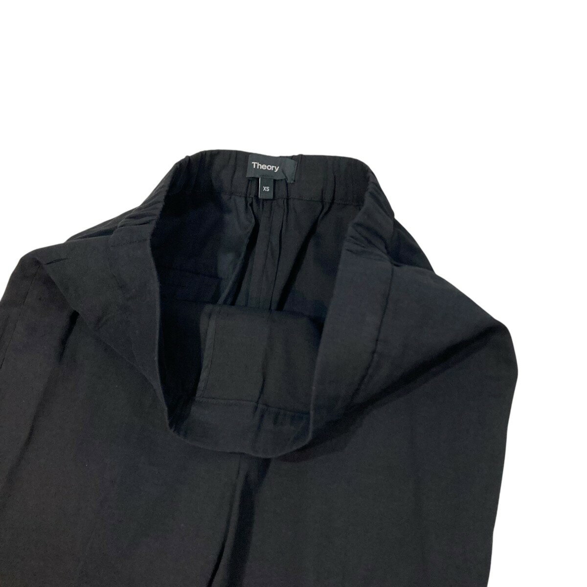 【中古】theory　WIDE PULL ON ECO CRUNCH WASH スラックス 01-0106417-050-900 ブラック サイズ：XS 【200425】（セオリー）