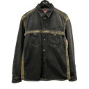 【中古】DIESEL カモフラ切替 デニムシャツ グレー サイズ:XS 【200425】(ディーゼル)