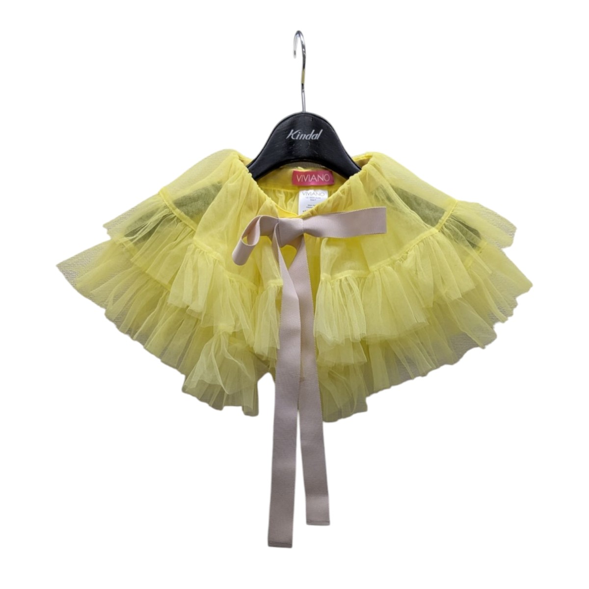 【中古】VIVIANO ギャザーチュールカラー/付け襟 イエロー サイズ:F 【210425】(ヴィヴィアーノ)