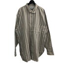 【中古】Marvine Pontiak Shirt Makers 「Italian Collar SH」 ストライプシャツ MPSM 2004S グレー×ベージ...