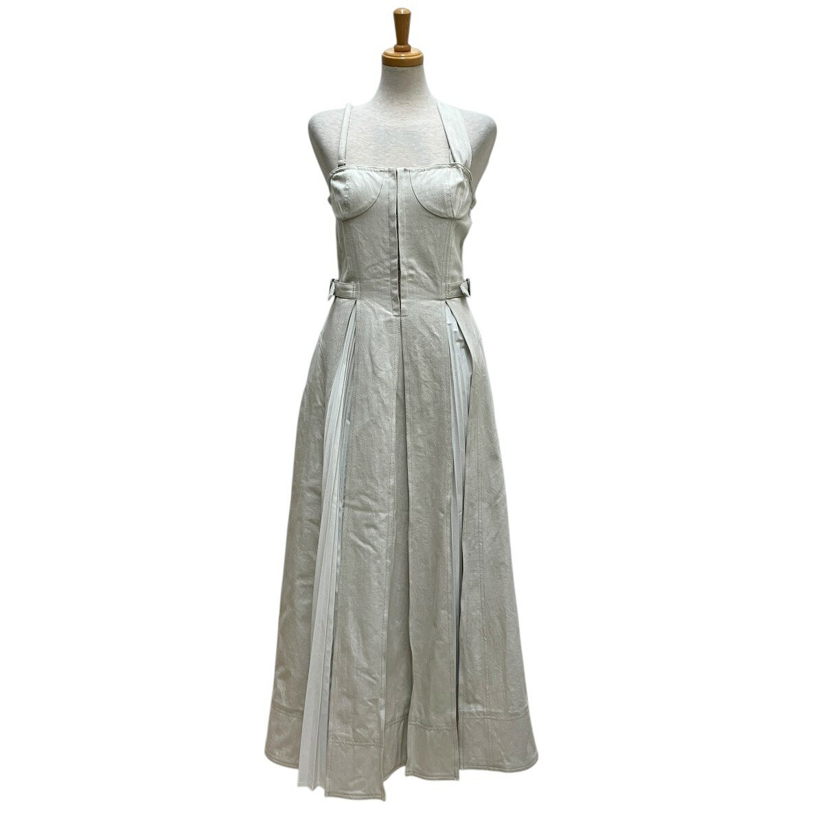 【中古】CASA FLINE　フロントホックプリーツワンピース 1201305019 アイボリー サイズ：Free 【220425】（カーサフライン）