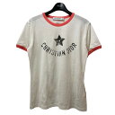 【中古】Christian Dior 2024FW Dioriviera T-Shirt Ecru and Cotton Jersey ロゴプリントTシャツ 443T27A4537 ホワイト サイズ:XS 【230425】(クリスチャンディオール)