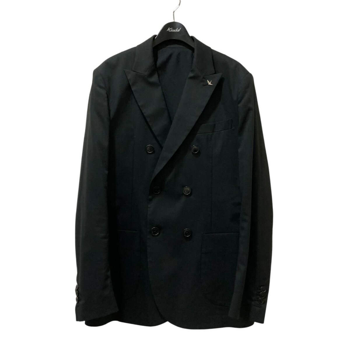 【中古】1piu1uguale3ダブルプレストジャケット MRB614 ダークグレー サイズ：V【価格見直し】