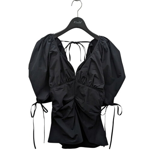 【中古】FETICO Gathered-sleeve Taffeta Blouse 半袖ブラウス FTC212-0102 ブラック サイズ:1 【230425】(フェティコ) 【中古】FETICO Gathered-sleeve Taffeta Blouse 半袖ブラウス FTC212-0102 ブラック サイズ:1 【230425】(フェティコ)