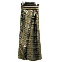 【中古】mame kurogouchi SPARKLE LAME PLAID THAILAND PANTS MM18AW PT029 ブラウン×グリーン サイズ...