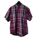 【中古】Christian Dior MONSIEUR 半袖チェックシャツ パープル サイズ:M 【230425】(クリスチャンディオールムッシュ)