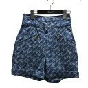 【中古】FENDI ロゴハーフパンツ FLP763 ブルー サイズ:36 【230425】(フェンディ)