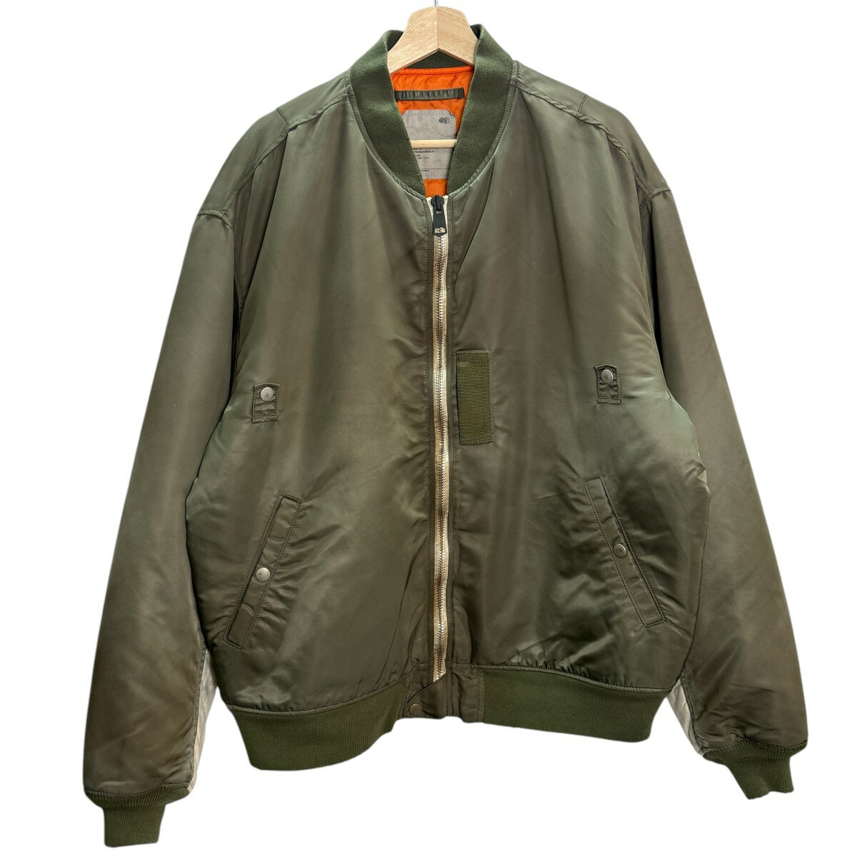 【中古】MADNESS 24AW/ VINTAGE MA-1 FLIGHT BOMBER ビンテージMA-1フライトボンバージャケット 24FW-JKT-JJK2-D001 アーミーグリーン サイズ:L 【230425】(マッドネス)