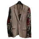 【中古】COMME des GARCONS HOMME PLUSローリングストーンズテーラードジャケット PQ-J038 グレー×ベージュ サイズ:S【価格見直し】(4)