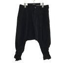 【中古】COMME des GARCONS 裾シャーリングポリ縮サルエルパンツ ブラック サイズ:XS 【240425】(コムデギャルソン)