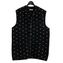 【中古】RIERWALKER GILET tomorrowland別注 エンブロイダリーベスト 96-08-24-08006 ブラック サイズ:L【価格見直し】