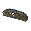 【中古】GUCCI×Disney ドナルドペンケース 662129 グレー×ブルー 【250425】(グッチ×ディズニー)
