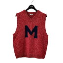 【中古】MAATEE&SONS MusterWerk別注 Ex M HAND KNIT 浅V-VEST ニットベスト MTMU3303-0101B レッド×ネイ...