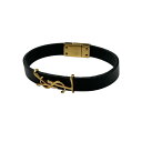 【中古】Saint Laurent Paris カサンドラ ブレスレット ブラック×ゴールド 【260425】(サンローランパリ)