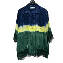 【中古】TOGA PULLA 23SS Inner tie dye S/S Shirt 切替タイダイハーフスリーブシャツ TZ31-FJ906 グリーン系 サイ...
