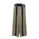 【中古】CITY フェイクレザー切替パンツ ベージュ×ブラック 【260425】(シティ)