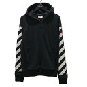 【中古】MONCLER×OFFWHITE 【MAGLIA CARDIGAN】 プリントパーカー C109H8400150 ブラック サイズ:S 【260425】...