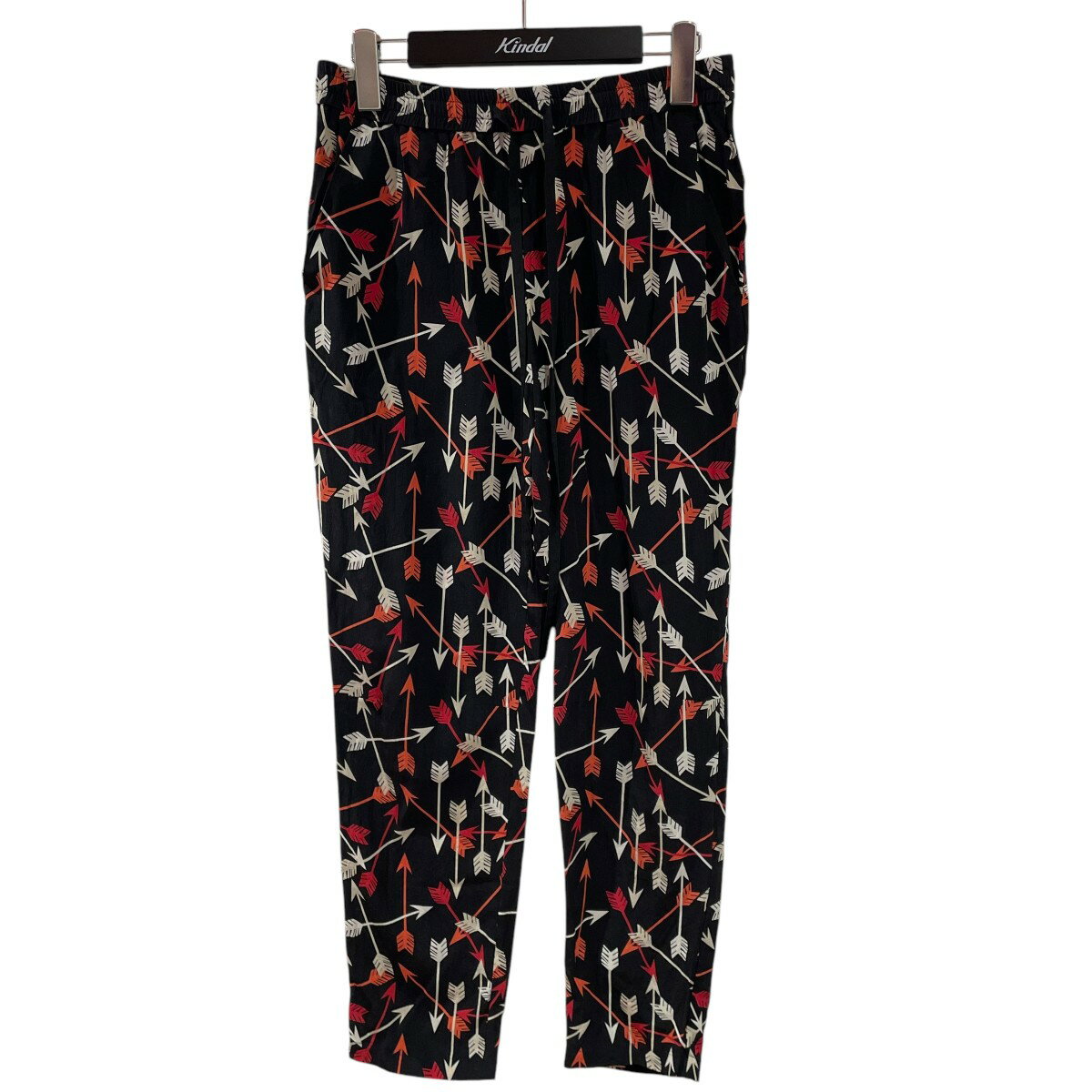 【中古】RED VALENTINO総柄シルクパンツ 000004855801 ブラック サイズ:40【価格見直し】