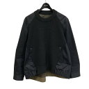 【中古】sacai 25SS Cotton Chino Mix Pullover ニット 25-03606M ブラック サイズ:1 【270425】(サカイ)