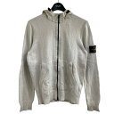 【中古】STONE ISLANDワッペンナイロンフードドライバーズニット アイボリー サイズ:M【価格見直し】(4)