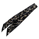 【中古】HERMES 「Les Cles a Pois」レクレアポアツイリースカーフ ブラック 【270425】(エルメス)