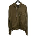 【中古】JIL SANDER ジップパーカー JSMH660014 カーキ サイズ:L 【270425】(ジルサンダー)